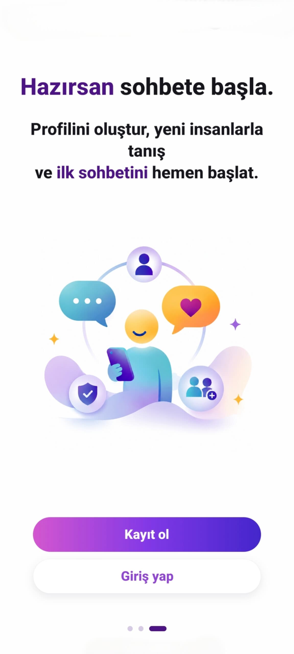 Whispr onboarding ekranı